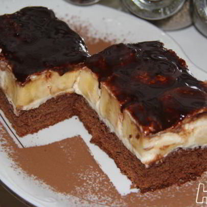 Бананово-шоколадное пирожное День и ночь