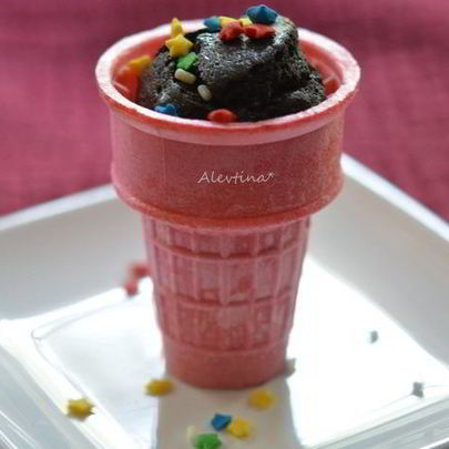 Брауни в вафельном стаканчике