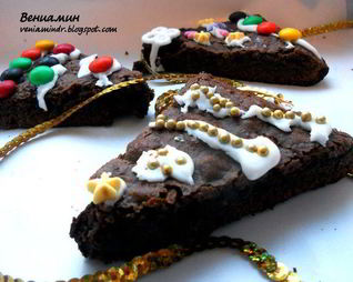 Пирожное Christmas tree brownies