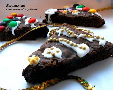 Пирожное Christmas tree brownies