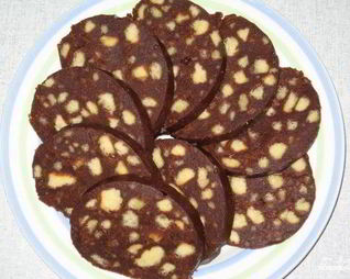 Пирожное Колбаска из печенья