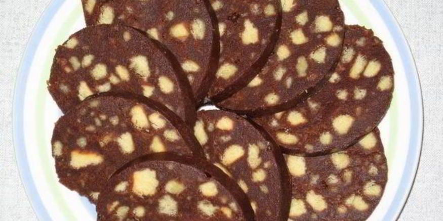 Рецепт пирожного колбаска из печенья