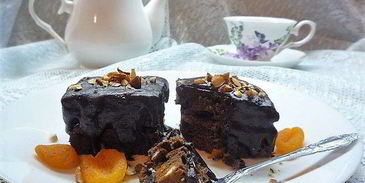 шоколадные брауни с курагой и миндалем