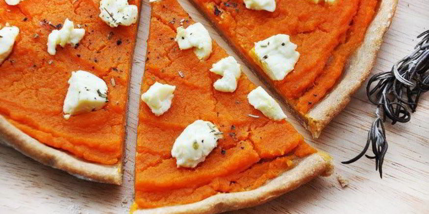 Рецепт пиццы с тыквой и козьим сыром