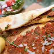 Рецепт Турецкой пиццы Лахмаджун в рулете