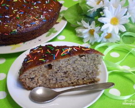 Постная коврижка с вареньем