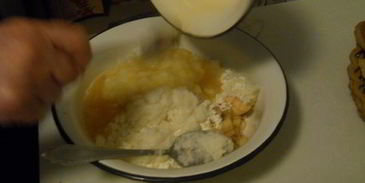 шарлотка с рисом и яблоками