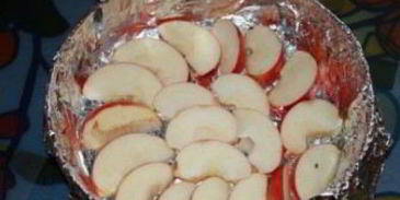 шарлотка с яблоками без масла