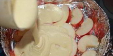 шарлотка с яблоками без масла