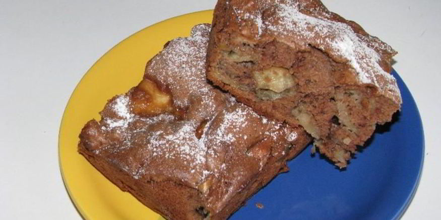Рецепт шарлотки шоколадной с яблоками