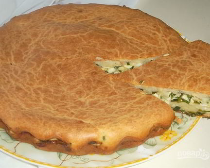 Заливная шарлотка с луком