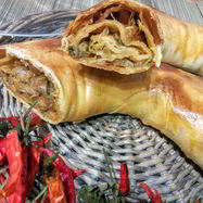 Рецепт Лукового штруделя на вытяжном тесте