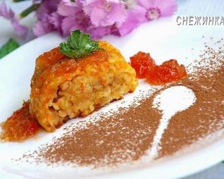 Рисовый штрудель с томатно-яблочным джемом