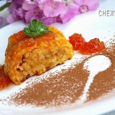 Рисовый штрудель с томатно-яблочным джемом