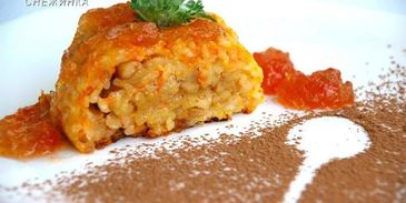 рисовый штрудель с томатно-яблочным джемом