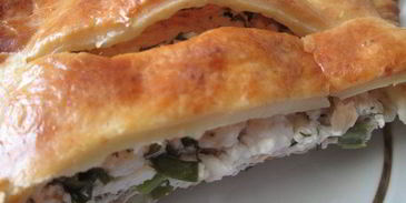 рыбный штрудель из творожного теста