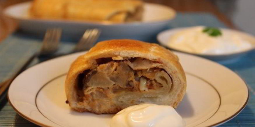 Рецепт штруделя с грушами и сыроежками