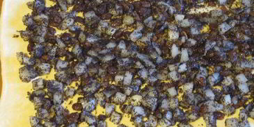 штрудель с грушами, изюмом и маком