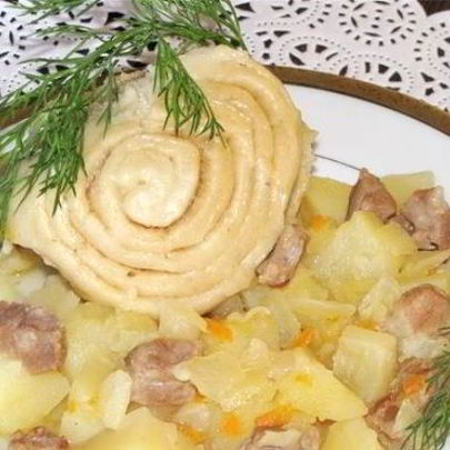 Штрудель с мясом и картошкой