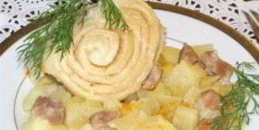 штрудель с мясом и картошкой