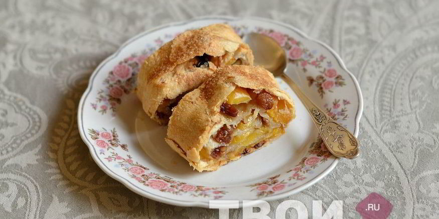 Рецепт яблочного штруделя из слоеного теста