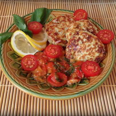 Сырники с фетой, ветчиной и кинзой