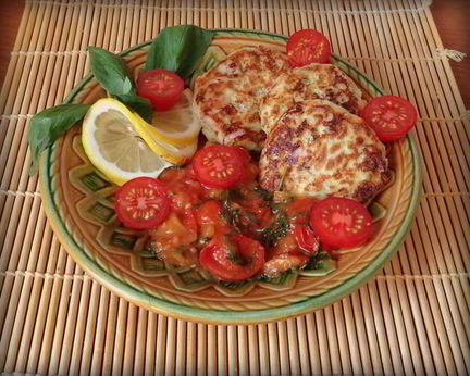 Сырники с фетой, ветчиной и кинзой