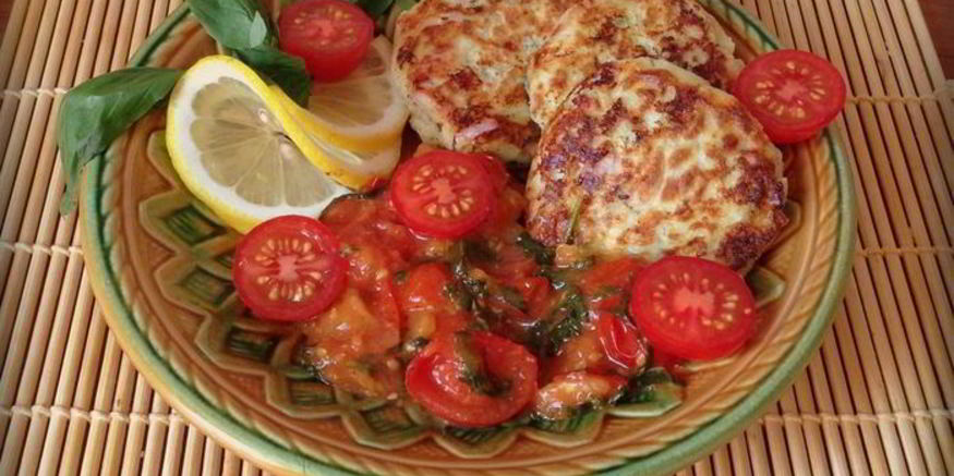 Рецепт сырников с фетой, ветчиной и кинзой