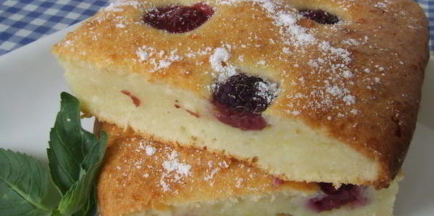 Рецепт творожника с малиной