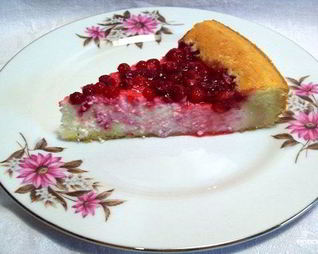 Бисквит с творожной начинкой