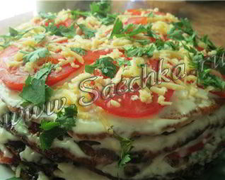 Кабачковый торт с помидорами
