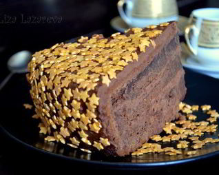 Новогодний шоколадный торт Ночное небо