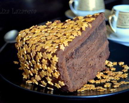 Новогодний шоколадный торт Ночное небо