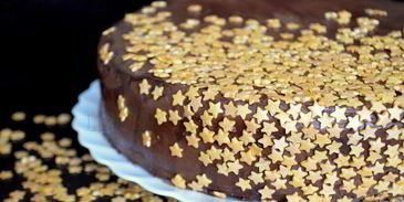 новогодний шоколадный торт ночное небо