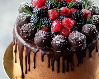Шоколадно-ягодный торт