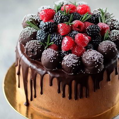 Шоколадно-ягодный торт