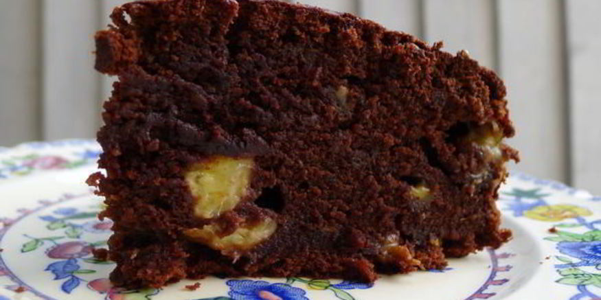 Рецепт шоколадного торта с бананами