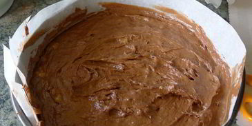 шоколадный торт с бананами