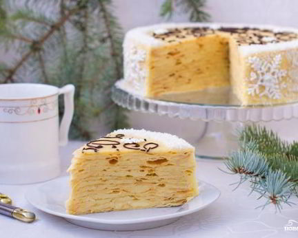 Слоеный торт с заварным кремом