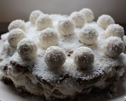 Торт без выпечки с Рафаэлло