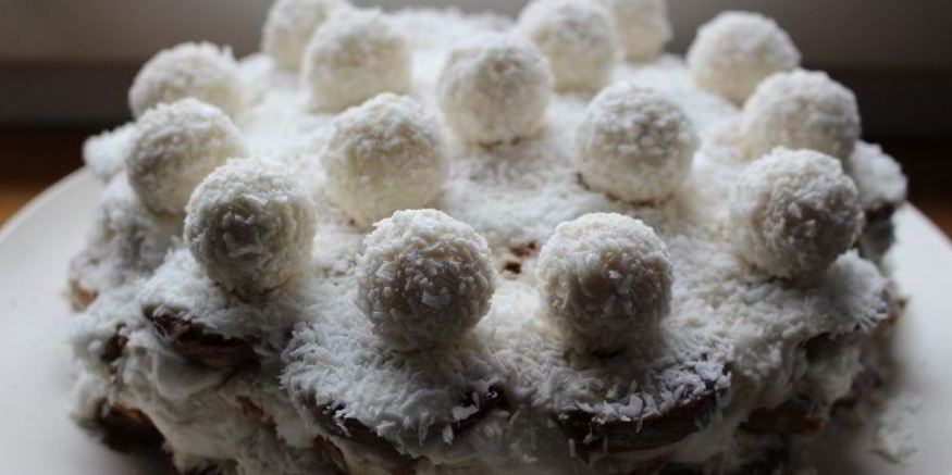 Рецепт торта без выпечки с рафаэлло