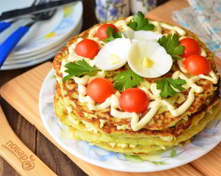 Торт из кабачковых блинчиков