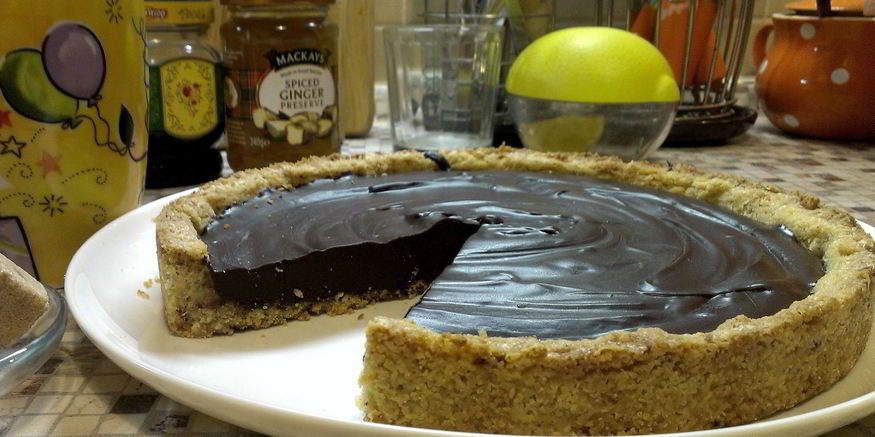 Рецепт торта из миндального теста с шоколадным ганашем