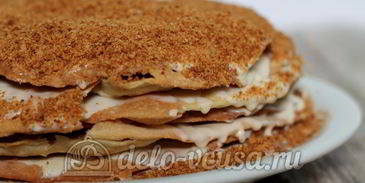 торт наполеон со сгущенкой