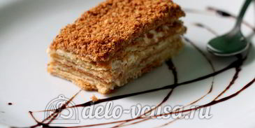 торт наполеон со сгущенкой