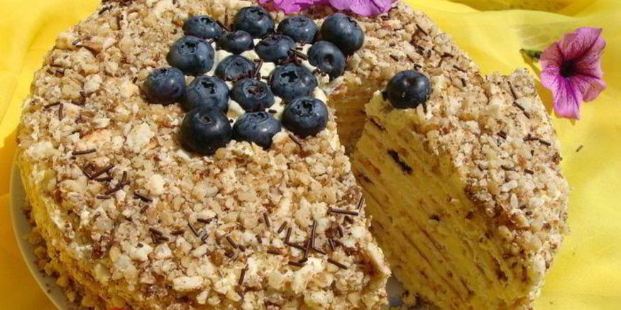 Рецепт торта творожного на сковороде