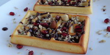 бельгийские вафли с шоколадом и орешками без вафельницы