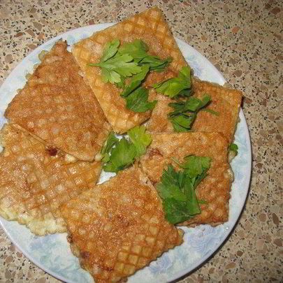 Снова вафли, теперь с мясом