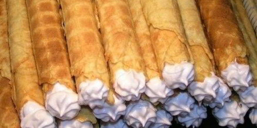 Рецепт вафельных трубочек с кремом