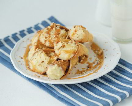 Вафельные трубочки с заварным кремом